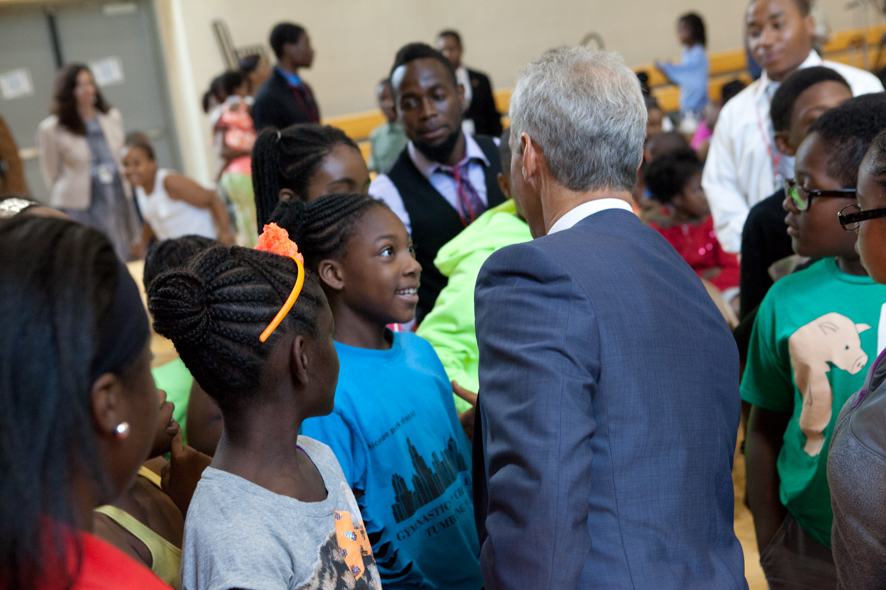 Mayor Emanuel visits with SEEK students at program kick off